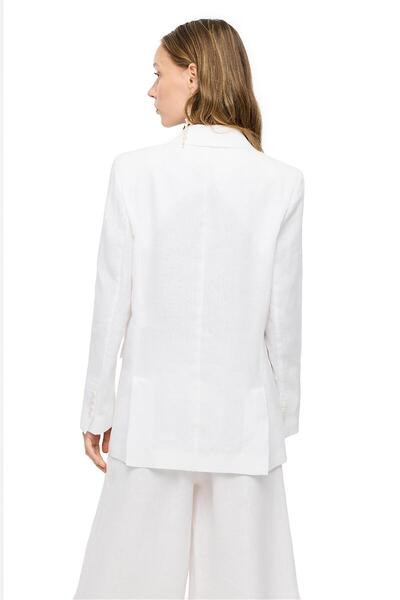 Perspective White Holas Comfortable Fit Jacket