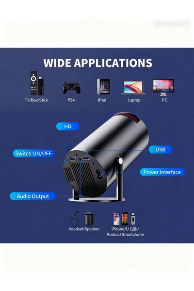 EGG جهاز عرض ذكي محمول احترافي بدقة 4K وواي فاي 6 وأندرويد 11 ونظام مسرح منزلي متقدم 5.0 (4)