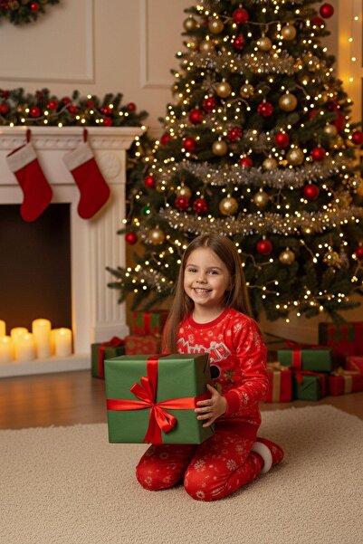 CRASSİ Unisex Christmas Suit Printed Fleece-Lined Winter