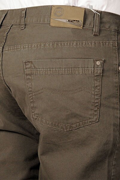 ModeXL Mode Xl Large Size Men's Linen Trousers 5 Pockets 21003 Khaki