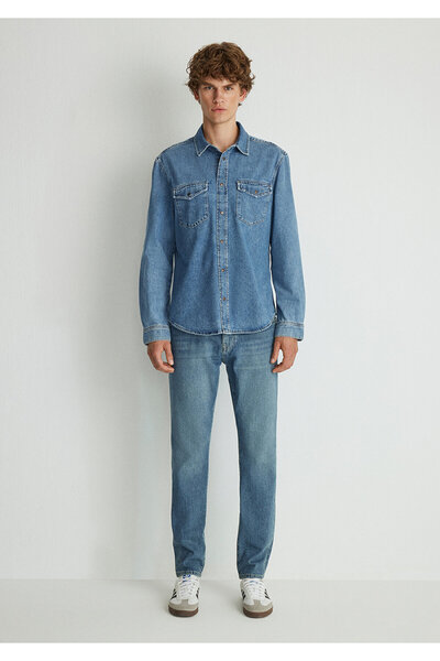 Mavi Ted Indigo Mavisi Jean Gömlek Slim Fit / Dar Kesim 0210909-87933