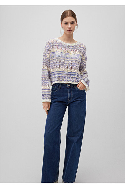 Mavi Pulover mov jacquard cu croiala larga - 1710154 -70538