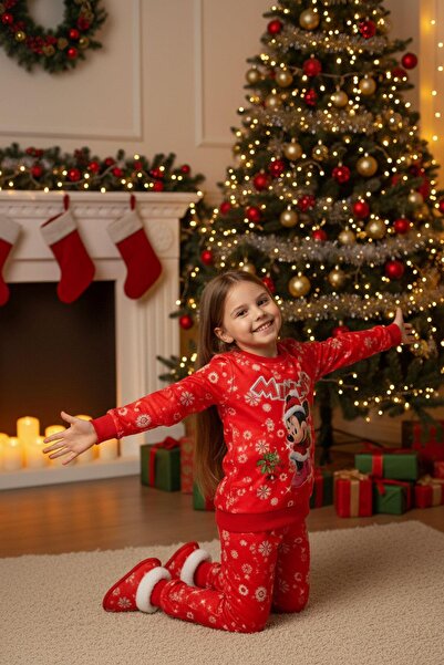 CRASSİ Unisex Christmas Suit Printed Fleece-Lined Winter