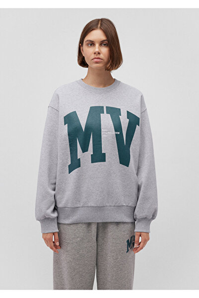 Mavi Mv Logo Printed Gray Sweatshirt 1S10147-80196