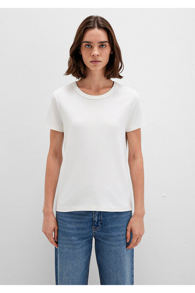 Mavi Μπλουζάκι White Crew Neck Slim Fit - 1612707 -70057