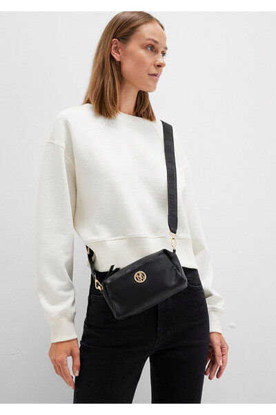 Mavi Black Crossbody Bag with Seal Logo Detail 1912662-900