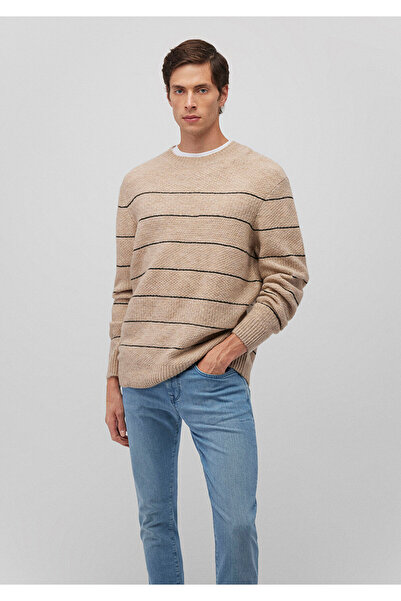 Mavi Ριγέ μπεζ πουλόβερ Loose Fit / Loose Relaxed Fit 0710204 -80084