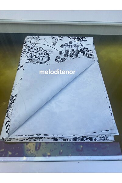 MİRELLA Thick Lined Non-Slip Black Cipso Floral Pvc Oilcloth Tablecloth