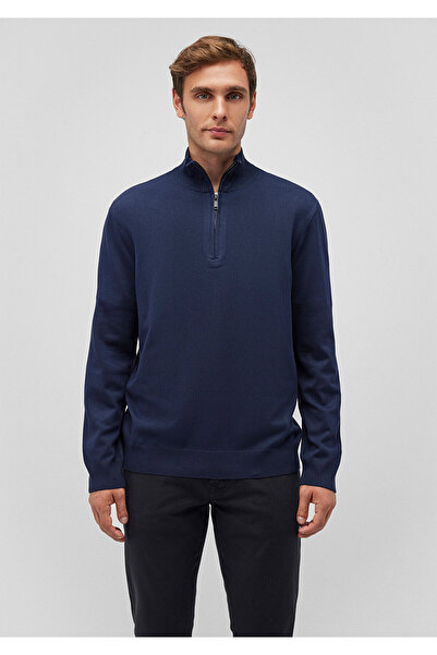 Mavi Світло-синій светр з напівзастібкою, облягаючий крій 0710153-70490