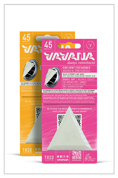 VAVANA Trio Araba Klima Kokusu, Oto Kokusu, 45 Gün Etkili, 2'li Set - Bubble ...
