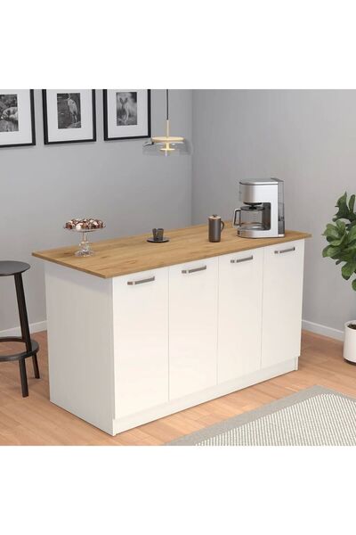 UMGMOBİLYA Patentli/BENZİLA SERİSİ 160cmlik Ada Mutfak Bar Masasi Yemek Masasi