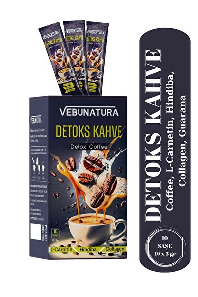 VEBUNATURA Detox Kahve (Hindiba, L-Carnitin, Collagen İçren Etkili Kahve