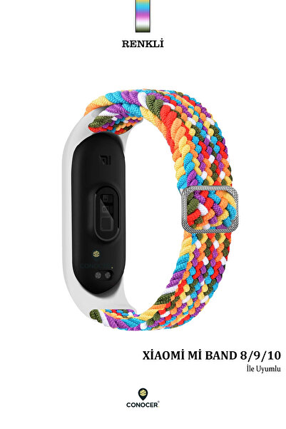 CONOCER Woven Straw Cord Compatible with Mi Band 8/9/10 – Microfiber Strap, New Design Wristband Strap