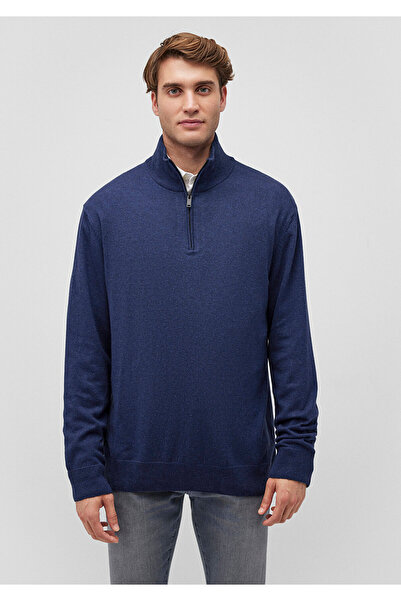Mavi Кашеміровий светр з напівзастібкою, темно-синій, прямий крій / Regular Fit 0710247-70497