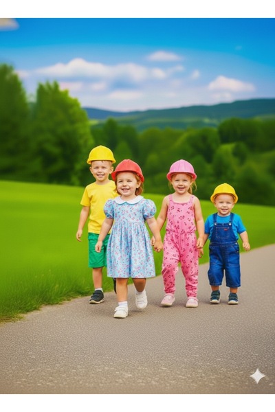 ÖZDEMİR OYUNCAK Set de 5 căciuli de constructor pentru copii