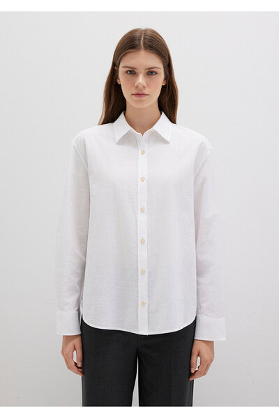 Mavi Λευκό πουκάμισο με φαρδιά εφαρμογή - 1210873 -620