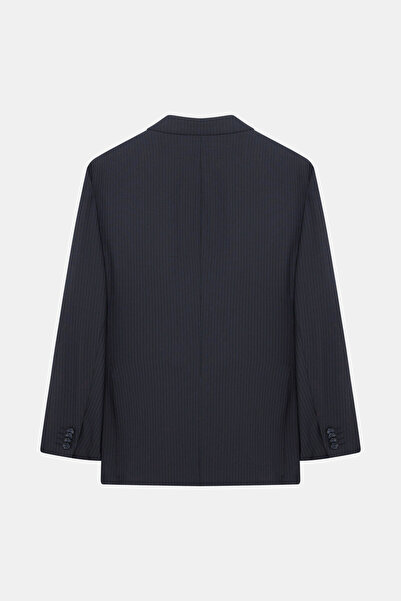 W Collection Black Striped Double Breasted Regular Fit Suit