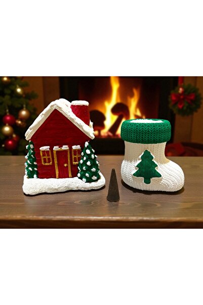 ELBUCOLECTION dekoratif ev tütsülük dağ evi ve yılbaşı konseptli tütsülük tiylat mumlu yılbaşı çorap oje