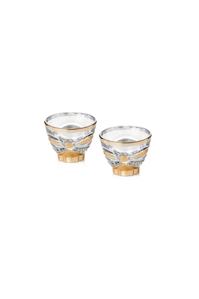 HIC Saudi coffee cup set, Japanese glass, 12 pieces, gold