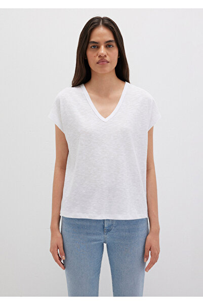 Mavi V-Neck White Basic T-Shirt Regular Fit / Regular Fit 1612380 -620