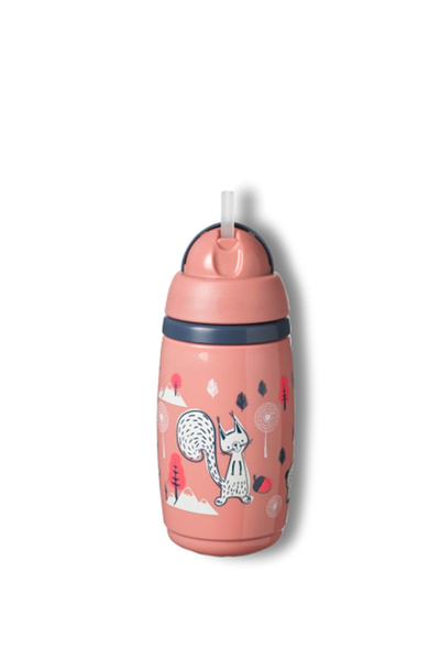 tommee tippee Pembe Isı Yalıtımlı Pipetli Bardak 266 ml