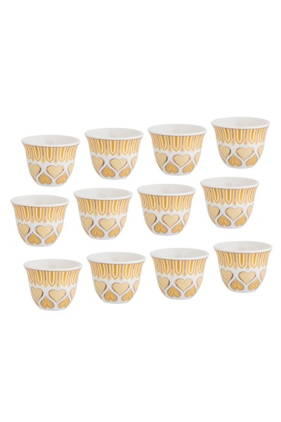 HIC arabic coffee set 12 piece set yellow color