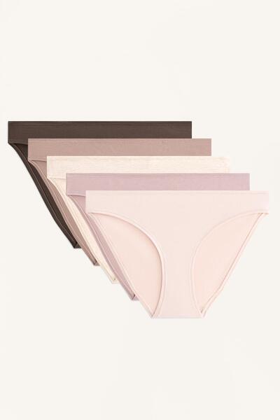Oysho 5 classic cotton blend briefs
