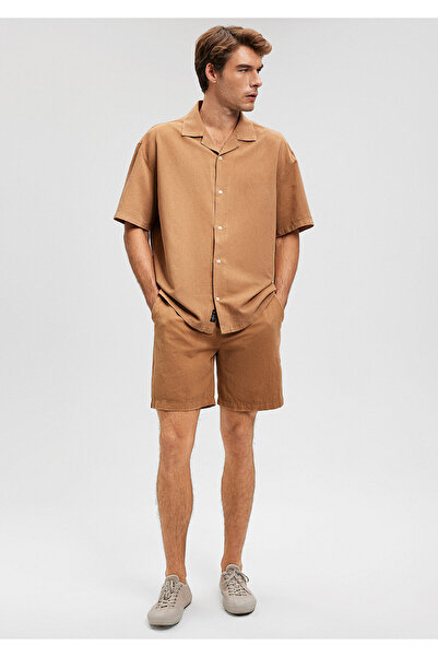 Mavi Brown Linen Blended Shorts -0410134-82337
