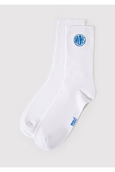 Mavi Mvjns Stickerei Logo Detaillierte Weiße Socken 0911590 -620