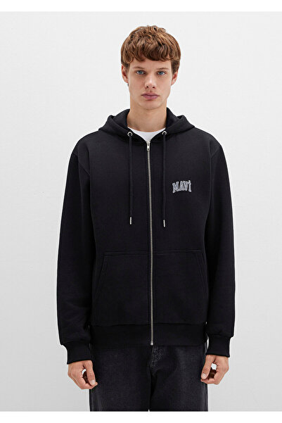 Mavi Чорний світшот на блискавці з логотипом 0611715900