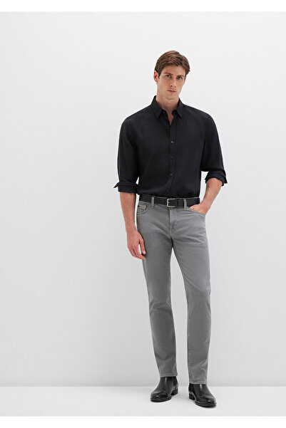 Mavi Marcus Black Dark Gray Gabardine Trousers 0035182453