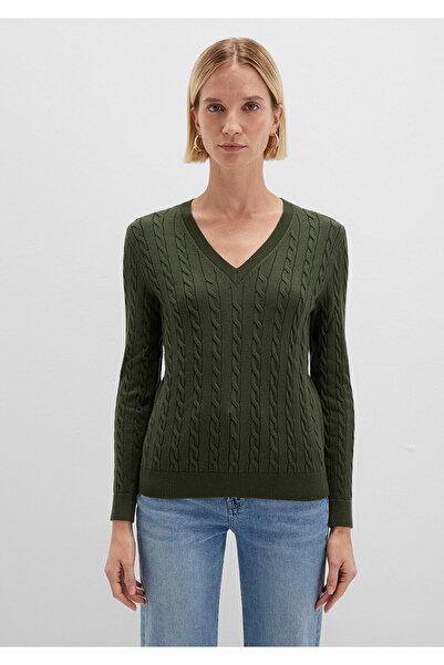 Mavi V Neck Khaki Sweater Slim Fit / Tight Cut 1710340-71551