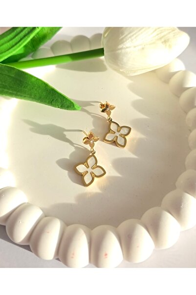 MİLUNXTE أقراط فولاذية على شكل زهرة مرصعة بالأحجار - تصميم أنيق ولامع - أقراط...