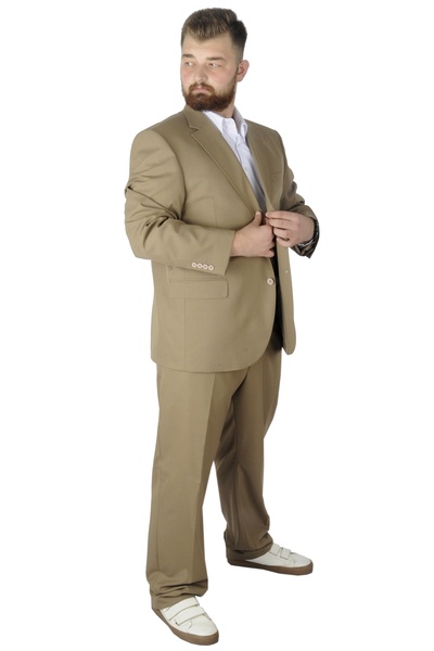 ModeXL Mode Xl Büyük Beden Takım Elbise Superior 21021 Sütlü Kahve