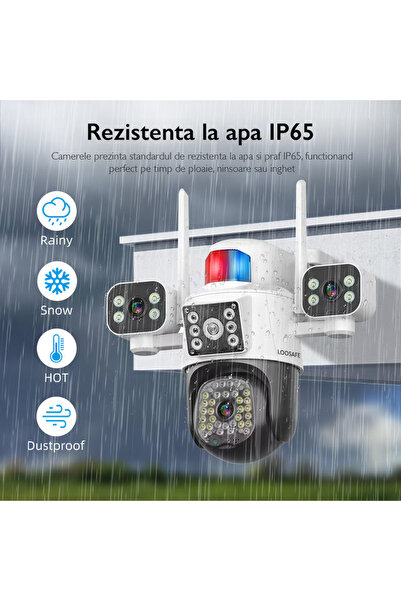 OEM Triple Surveillance Camera 8K, Wi-Fi, 355°/90°, Color Night, 2-way Audio, 10X Zoom IP