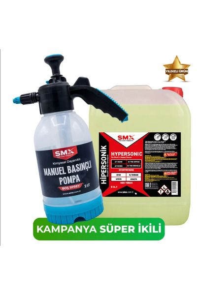 HİPERSONİK - Dünyanın En Hızlı Temizleyicisi 5 KG ve Manuel Basınçlı Kimyasal Likit Püskürtme Pompas