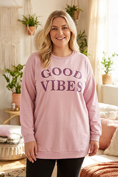 Stil Diva Crew Neck Printed Sweatshirt - Text Size173598