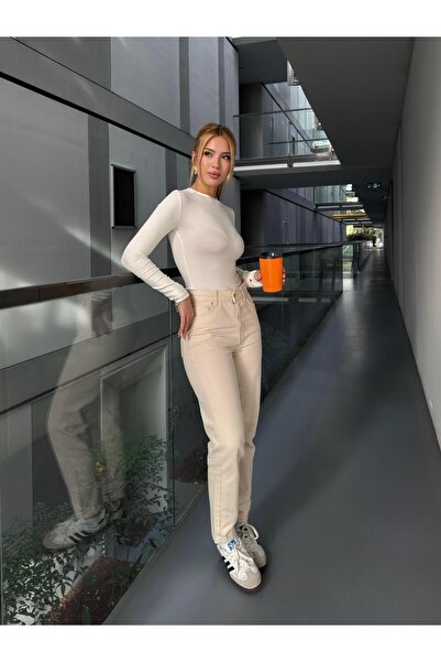 Angel Mia Pantaloni din Gabardină - Mom Natural