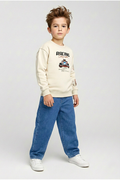 DMB BOYS & GIRLS Дънки с регулируема талия, прави крачоли и удобна кройка за ...