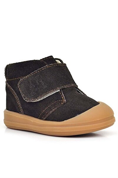 Rakerplus Yoohoo Genuine Leather Brown Velcro Unisex Baby Boots
