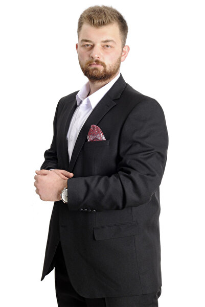 ModeXL Ανδρικό κοστούμι μεγάλου μεγέθους Line 23023 Μαύρο