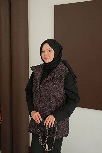 LOCCO Women's Stone Detail Vest Brown