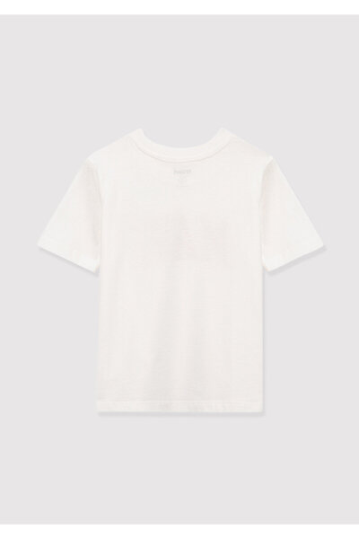 Mavi Biała koszulka z nadrukiem z logo Regular Fit / Normalny krój 7610109-70057