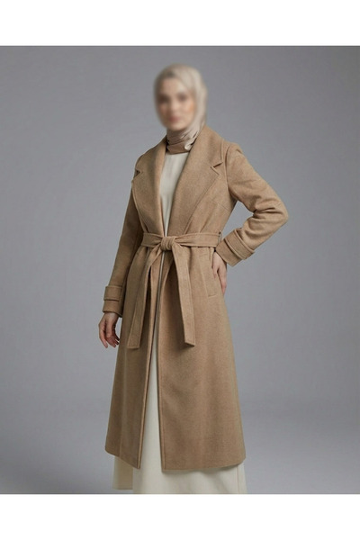 dcn giyim 1985 معطف كشميري المظهر مع حزام-159