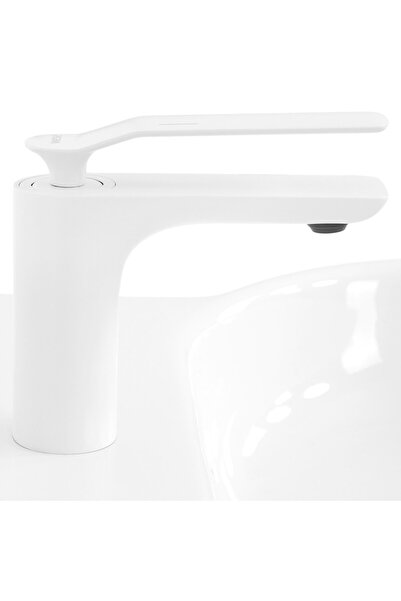 Maison Mex Basin mixer, MOONI, L.10.8 H.13.9 cm, white
