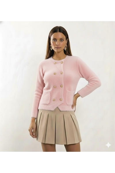 salome butik Gold Button Detail Yumoş Jacket