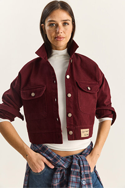 Bianco Lucci Women's Double Pocket Gabardine Jacket