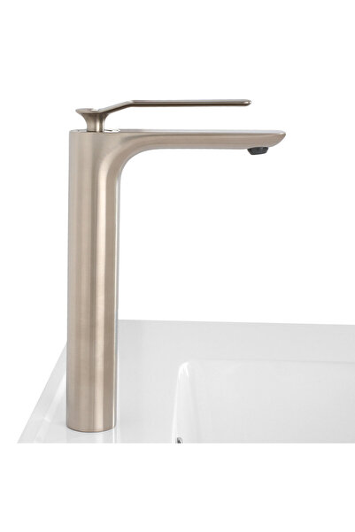 Maison Mex Tall washbasin mixer, MOONI, L.13.7 H.28.8 cm, brushed gray