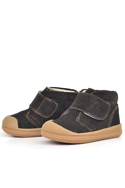 Rakerplus Yoohoo Genuine Leather Brown Velcro Unisex Baby Boots