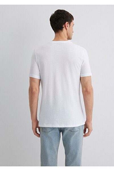 Mavi Weißes T-Shirt mit Logo-Print, Slim Fit / Slim Fit 0611039-620